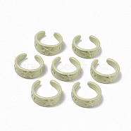 Spray Painted Alloy Cuff Rings, Open Rings, Cadmium Free & Lead Free, Star, Yellow Green, Inner Diameter: 9.3mm(RJEW-T011-05-RS)