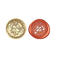 Christmas Series Wax Seal Brass Stamp Head, for Wax Seal Stamp, Golden, Candy Cane, 25x15mm, Inner Diameter: 7mm(AJEW-Z031-04G-21)