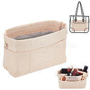 Purse Organizer Insert, Nylon Storage Bag, with Iron Zipper, Antique White, 31x17.2x2cm(FIND-WH0418-55A-02)