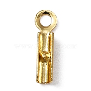 316 Surgical Stainless Steel Folding Crimp Ends, Real 18K Gold Plated, 8.5x2.5x1.5mm, Hole: 1.2mm, Inner Diameter: 1.3mm(FIND-WH0045-45A)