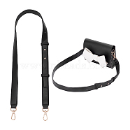 PU Leather Adjustable Bag Straps, with Alloy Swivel Clasps, Black, 85~101x2.6cm(FIND-WH0137-87KCG)