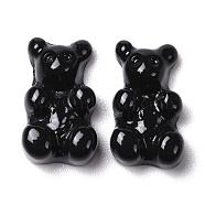 Resin Cabochons, Bear, Black, 12.5x7x4mm(CRES-N007-32A)