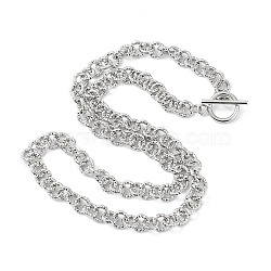 304 Stainless Steel Rolo Chain Necklace, Stainless Steel Color, 19.92 inch(50.6cm)(NJEW-K249-02P)
