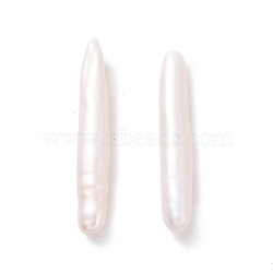 Natural Cultured Freshwater Pearl Beads, Keshi Pearl Bead, No Hole, Stick Shape, Antique White, 27~31x4.5~5x4mm(PEAR-P003-44)