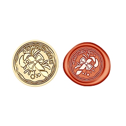 Christmas Series Wax Seal Brass Stamp Head, for Wax Seal Stamp, Golden, Candy Cane, 25x15mm, Inner Diameter: 7mm(AJEW-Z031-04G-21)