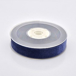 Polyester Velvet Ribbon for Gift Packing and Festival Decoration, Midnight Blue, 3/4 inch(19mm), about 25yards/roll(22.86m/roll)(SRIB-M001-19mm-370)