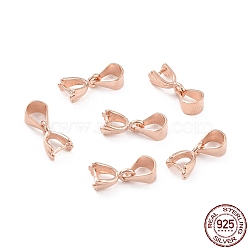 925 Sterling Silver Ice Pick Pinch Bails, Rose Gold, 8x5x3.4mm, Pin: 0.1mm(STER-Z001-015RG)