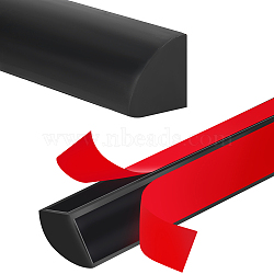 TPE Collapsible Shower Threshold Water Dam, Self Adhesive Waterproof Barrier for Bathroom and Kitchen, Black, 17x12mm, 3m/pc(AJEW-WH20070-004C-02)