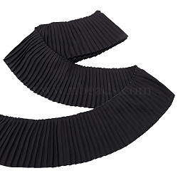 3 Yards Polyester Pleated Lace Ribbons, Garment Accessories, Black, 4-3/8~4-1/2 inch(112~113mm)(OCOR-WH0089-177A)