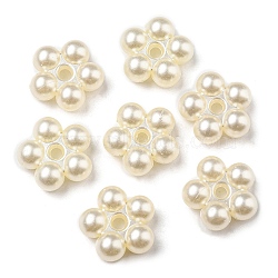 ABS Imitation Pearl Beads, Flower, 15x15x6mm, Hole: 2mm(X-OACR-K001-29)