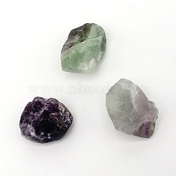 Rough Raw Natural Fluorite Beads, No Hole, Nuggets, 39~48x32~35x26~28mm, about 200g(G-FS0001-83)