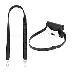 PU Leather Adjustable Bag Straps, with Alloy Swivel Clasps, Black, 85~101x2.6cm(FIND-WH0137-87KCG)