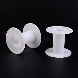 Plastic Empty Spools for Wire, Thread Bobbins, White, Bobbin: 28x58mm, Backplane: 64x2.5mm, Hole: 25.5mm(X-TOOL-64D)