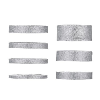 Glitter Metallic Ribbon, Sparkle Ribbon, DIY Material for Organza Bow, Double Sided, Silver, 7rolls/set