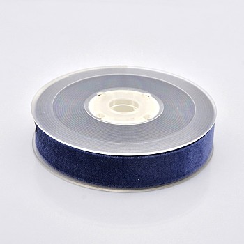 Polyester Velvet Ribbon for Gift Packing and Festival Decoration, Midnight Blue, 3/4 inch(19mm), about 25yards/roll(22.86m/roll)