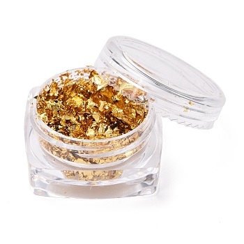Foil Flakes, DIY Gilding Flakes, for Epoxy Jewelry Accessories Filler, Pale Goldenrod, Box: 2.9x1.6cm