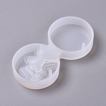 Pendant Silicone Molds, Resin Casting Molds, For UV Resin, Epoxy Resin Jewelry Making, Inland, White, 72x35x10mm, Inner Diameter: 32mm