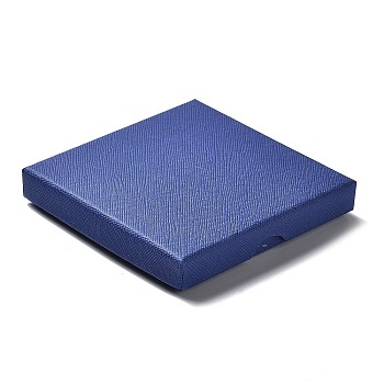 Cardboard Jewelry Set Boxes, with Sponge Inside, Square, Blue, 9.05~9.1x9.1~9.15~x1.5~1.6cm