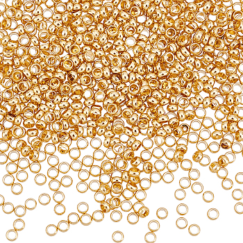 DICOSMETIC 800Pcs 316 Surgical Stainless Steel Crimp Beads, Rondelle, Golden, 1.9mm, Hole: 1mm