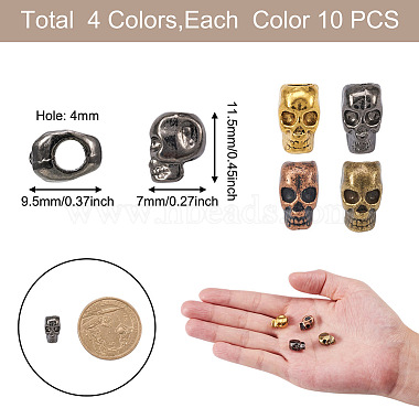 40Pcs 4 Colors Alloy European Beads(FIND-YS0001-02)-3