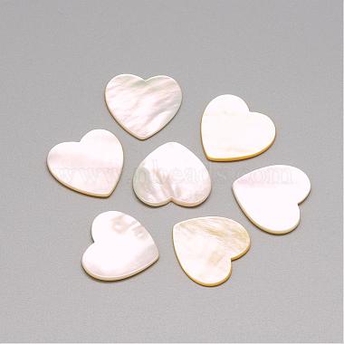 20mm Seashell Heart White Shell Cabochons