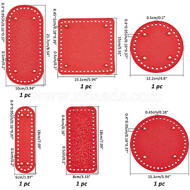 Elite 6Pcs 6 Style Flat Round PU Leather Knitting Crochet Bags Nail Bottom Shaper Pad(DIY-PH0021-06B)-2