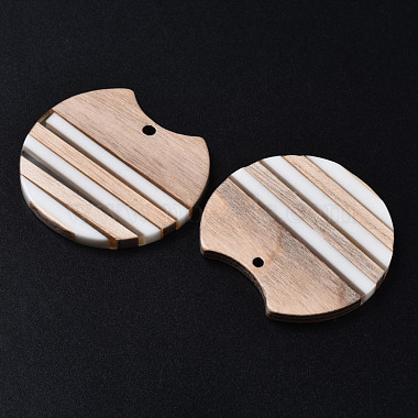 Resin & Wood Pendants(X-RESI-N025-014A-B01)-3