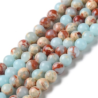 Light Cyan Round Imperial Jasper Beads