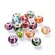 Mixed Large Hole Rondelle Spray Painted Glass European Beads(X-GPDL-R004-M1)-1