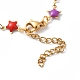 Enamel Star & Heart Link Chain Bracelet(BJEW-H585-02G)-3