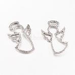 Tibetan Style Alloy Pendants, Angel, Cadmium Free & Lead Free, Antique Silver, 34x22x3mm, Hole: 2x7mm, about 530pcs/1000g(TIBEP-Q063-13AS-RS)