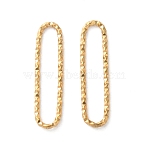 Ion Plating(IP) 304 Stainless Steel Linking Rings, Textured Oval, Real 18K Gold Plated, 20x5x1mm, Inner Diameter: 17.5x3mm(X-STAS-C114-08B-G)