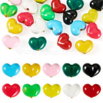 20Pcs 10 Colors Brass Enamel Beads, Heart, Mixed Color, 7.5x9.5x5.5mm, Hole: 1.2~1.6mm, 2pcs/color(KK-TA0008-47)