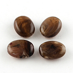Oval Imitation Gemstone Acrylic Beads, Camel, 19x15x7mm, Hole: 2mm(X-OACR-R047-15)