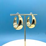 Acrylic C-Shape Stud Earrings, with Stainless Steel Pins, Platinum, Gold, 38x16mm(FS-WG8BEC0-11)