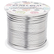 Round Aluminum Wire, Gainsboro, 12 Gauge, 2mm, about 98.42 Feet(30m)/roll(AW-BC0001-2mm-02)