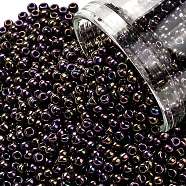TOHO Round Seed Beads, Japanese Seed Beads, (6CF) Transparent Frost Amethyst, 11/0, 2.2mm, Hole: 0.8mm, about 1110pcs/bottle, 10g/bottle(SEED-JPTR11-0006CF)