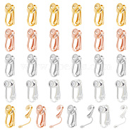 32Pcs 4 Colors 304 Surgical Stainless Steel Clip-on Earring Findings, Mixed Color, 15~16x7.5x10mm(FIND-UN0001-33)