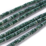 Natural Green Spot Stone Beads Strands, Heishi Beads, Flat Round/Disc, 4~4.5x2.5mm, Hole: 0.7mm; about 167pcs/strand, 15.43 inches(39.2cm)(G-H230-28)