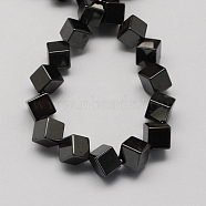 Non-magnetic Synthetic Hematite Beads Strands, Grade A, Cuboid, Black, 6x6x4mm, Hole: 1mm(G-Q895-16)
