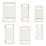 Gorgecraft 6Pcs 3 Style Stainless Steel Blank Fixture Block, Rectangle, Stainless Steel Color, 2pcs/style(STAS-GF0001-10)