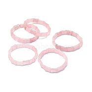 Natural Rose Quartz Rectangle Beaded Stretch Bracelet, Gemstone Jewelry for Women, Inner Diameter: 2-1/8~2-1/4 inch(5.5~5.7cm)(BJEW-E379-05B)