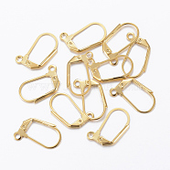 304 Stainless Steel Leverback Earring Findings, with Loop, Golden, 17x10.5x2mm, Hole: 2mm(STAS-H558-31G)