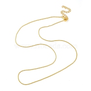 Rack Plating Brass Rope Chain Necklaces, for Beadable Necklace Making, Long-Lasting Plated, Lead Free & Cadmium Free, Golden, 17.76 inch(45.1cm)(NJEW-K256-04G)
