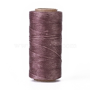 Waxed Polyester Cord, Micro Macrame Cord, Waxed Sewing Thread, Flat, Purple, 0.8mm, about 284.33 yards(260m)/roll(YC-I003-A07)