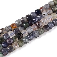 Natural Iolite Beads Strands, Faceted, Cube, 4~5x4~5x4~5mm, Hole: 0.8mm, about 92~105pcs/strand, 14.96~15.35 inch(38~39cm)(G-N342-112B)