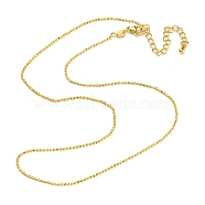 Long-Lasting Plated Brass Ball Chain Necklaces, Cadmium Free & Lead Free, Real 18K Gold Plated, 16.02 inch(40.7cm)(NJEW-G105-01G)