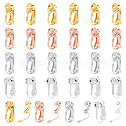 32Pcs 4 Colors 304 Surgical Stainless Steel Clip-on Earring Findings, Mixed Color, 15~16x7.5x10mm(FIND-UN0001-33)