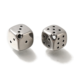 304 Stainless Steel Beads, Dice, Stainless Steel Color, 8.5x8.5x8.5mm, Hole: 1.4mm(STAS-D191-02P)