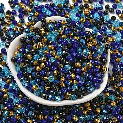 Glass Beads, Faceted, Rondelle, Medium Blue, 4x3mm, Hole: 0.4mm, about 820pcs/60g(EGLA-A034-SM4mm-36)
